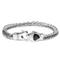 LAMBORGHINI Stainless Steel Bracelet w/ Black Crystals
