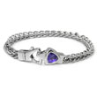 LAMBORGHINI Stainless Steel Bracelet w/ Purple Crystals