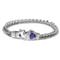 LAMBORGHINI Stainless Steel Bracelet w/ Purple Crystals