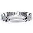 Titanium Men's Black Diamond Double ID Bracelet