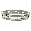 Titanium Men's Cross Link Bracelet with Silver Inlay