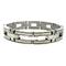 Titanium Men's Cross Link Bracelet with Silver Inlay
