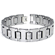 Tungsten Carbide Men's Link Bracelet w/ Matte Accent