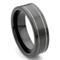 Black Tungsten Carbide Wedding Band Ring w/ Grooves