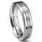Titanium 6mm Grooved Wedding Flat Band Ring