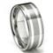 KEON Tungsten Carbide Silver Inlay Wedding Band Ring