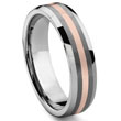 TUSCANO  6MM Tungsten Carbide 14K Rose Gold Inlay Wedding Band