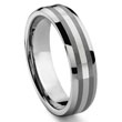 DON 6MM Tungsten Carbide 14K White Gold Inlay Wedding Band