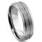 NICCOLO Tungsten Carbide Ribbed Satin Wedding Band Ring