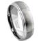 VINCI Tungsten Carbide Wedding Band Ring w/ Layered Edges