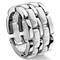 2 Row White Diamond Ceramic Unisex Wedding Ring