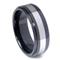 Black Ceramic Tungsten Inlay Wedding Band Ring