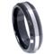 Black Ceramic Tungsten Inlay Beveled  Wedding Band Ring