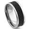 Tungsten Carbide Black Stingray Leather Band Ring
