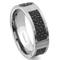Titanium Black Stingray Leather Inlay Wedding Band Ring