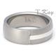 Titanium Silver Inlay Wedding Dome Ring