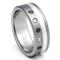 Titanium Silver Inlay Black Diamond Wedding Ring