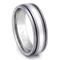 Titanium Silver Inlay Ring w/ Two Grooves