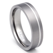 Titanium Silver Inlay Wedding Ring