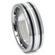 Tungsten Carbide Black/White Resin Wedding Band Ring