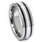 Tungsten Carbide Black/White Resin Wedding Band Ring