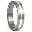 Tungsten Carbide Silver Inlay Wedding Band Ring