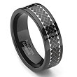 Black Tungsten Carbide Laser Engraved Band Ring