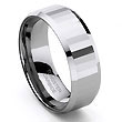 GENICANTHUS Tungsten Carbide Faceted Wedding Ring