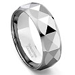 DISCOTEC Tungsten Carbide Faceted Wedding Ring
