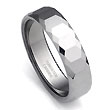 GORO Tungsten Carbide Faceted Men's Wedding Band