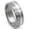 Titanium Silver Inlay Diamond Wedding Ring