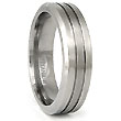 Titanium 6mm Grooved Wedding Flat Band Ring