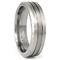 Titanium 6mm Grooved Wedding Flat Band Ring