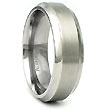 Titanium 7mm Concave Edge Wedding Band Ring