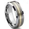 ODYSSEY 8MM Satin Finish Tungsten Carbide 14K Gold Inlay Wedding Band