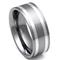 KEON Tungsten Carbide Silver Inlay Wedding Band Ring