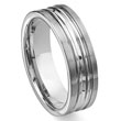Tungsten Carbide Double Ribbed Wedding Band Ring