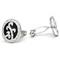 14K White Gold Diamond & Onyx Oval Cufflinks