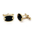 14K Gold Diamond Onyx Cufflinks