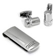 Colibri STATIC Stainless Steel Money Clip Cufflinks /w Silver Ropes Gift Set