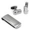 Colibri STATIC Stainless Steel Money Clip Cufflinks /w Silver Ropes Gift Set