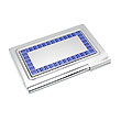COLIBRI Stainless Steel Blue Lacquer Business Card Holder