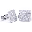 14K White Gold Diamond Cufflinks