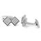 ST Dupont Palladium Double Square Diamond Head Cufflinks