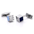 ST Dupont Palladium Blue Lacquer Diamond Head Cufflinks