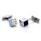 ST Dupont Palladium Blue Lacquer Diamond Head Cufflinks