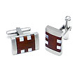 COLIBRI Stainless Steel Mother of Pearl & Wood Cufflinks