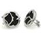 Sterling Silver Mocha Stingray Leather Round Cufflinks