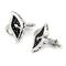 Sterling Silver Hematite Organic Stingray Leather Cufflinks