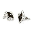 Sterling Silver Mocha Organic Stingray Leather Cufflinks